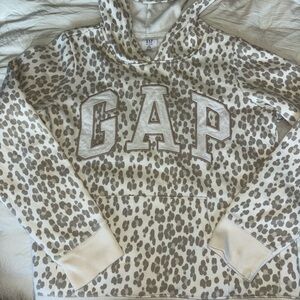 GAP Kids Tan and Cream Patterned Hoodie